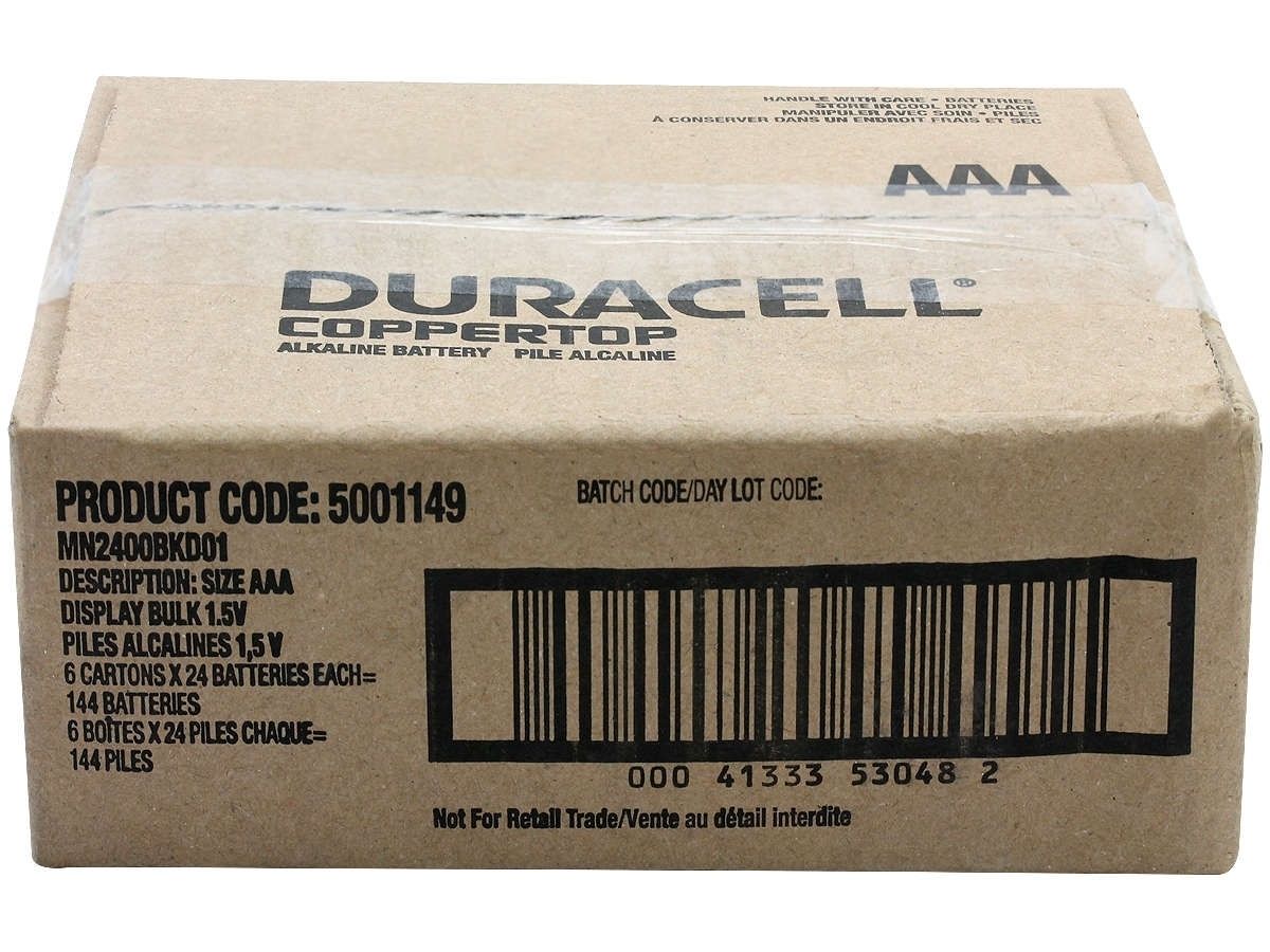 Duracell Coppertop Power Boost AAA Alkaline Batteries - Box of 144