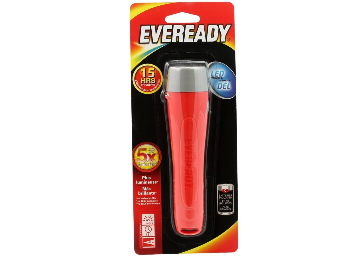 Eveready Economy LED Flashlight, Red