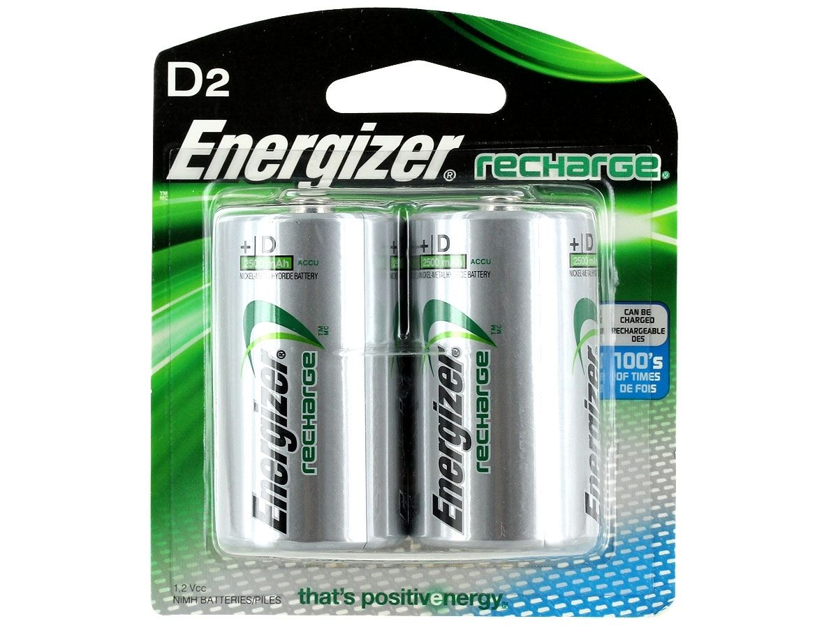 Energizer Recharge NH50-BP-2 D-cell 2500mAh 1.2V Nickel Metal