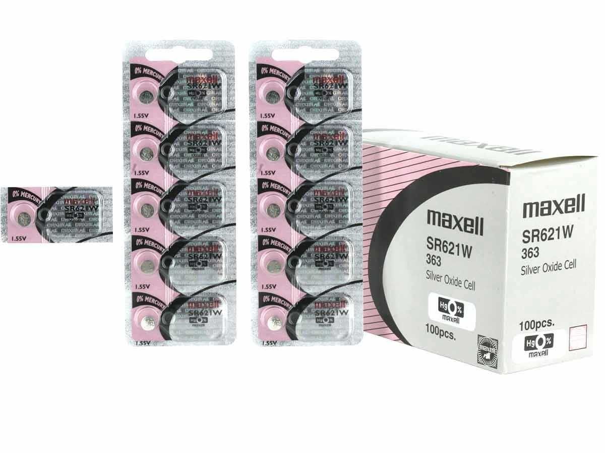 Maxell SR621SW 364 23mAh 1.55V Silver Oxide Button Cell Battery - Hologram  Packaging - 1 Piece Tear Strip, Sold Individually