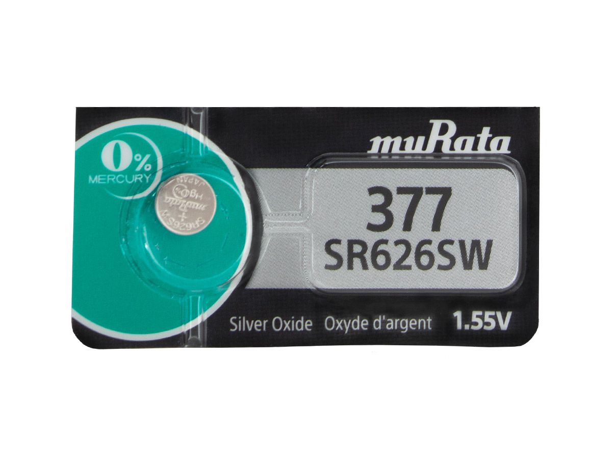 Renata 377 1.55v Watch Cell Batteries SR626SW Mercury Free Silver