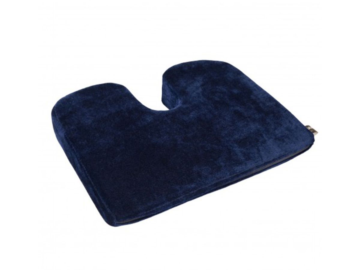 Blue Velour Cover for Orthopedic Tailbone Cushion