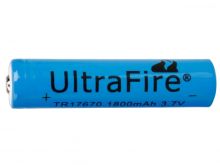 UltraFire UF 17670 1800mAh 3.7V Unprotected Lithium Ion (Li-ion) Button Top Battery - Bulk