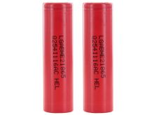 BUNDLE: 2 x LG HE2 ICR 18650 2500mAh 3.6V Unprotected High-Drain 20A Lithium Ion (Li-ion) Flat Top Batteries