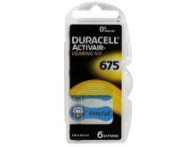 Duracell DA675-B (6PK) Size 675 600mAh 1.45V Zinc Air Blue Hearing Aid Batteries (DA675B6) - 6 Piece Retail Card