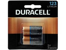 Duracell Ultra DL123A (2PK) CR123A 1470mAh 3V Lithium (LiMNO2) Button Top Photo Batteries (DL123AB2PK) - 2 Pack Retail Card