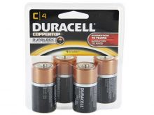 Duracell Coppertop Duralock MN1400-R4 C-cell 1.5V Alkaline Button Top Batteries (MN1400R4Z) - 4 Piece Clam Shell