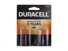 duracell 2 pack of 9v 6LR61 batteries - front of package