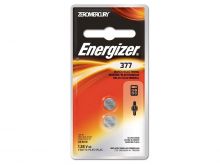 Energizer 1.5V 377 Silver Oxide Button Cell Battery - 2 Count Blister Pack - Zero Mercury (377BPZ-2)
