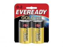 Energizer Eveready Gold A95-BP-2 D-cell 1.5V Alkaline Button Top Batteries - 2 Piece Retail Card