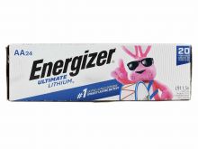 Energizer Ultimate L91 (24PK) AA 3000mAh 1.5V High Energy 5A Lithium (LiFeS2) Button Top Batteries - Box of 24