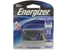 Energizer Ultimate L522-BP-1 9V Lithium Primary (LiMNO2) Battery with Snap Connector - 1 Piece Retail Card