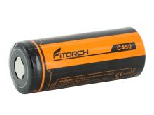 Fitorch C450 26650 4500mAh 3.7V Protected Lithium Ion (Li-ion) Flat Top Battery