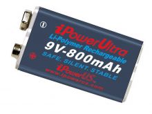 Ipower IP 9V 800mAh 7.4V Protected Lithium Polymer (LiCoO2) Battery with Snap Connectors - Sold Individually