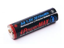 iPower Max AA 3610mWh 1.5V Protected Lithium Polymer (LiCoO2) Button Top Battery - Bulk