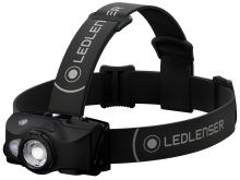 Ledlenser MH8 Rechargeable LED Headlamp - Xtreme Multi-Color LED - 600 Lumens - Includes Li-ion Battery Pack -  Black with Black Button (880556)