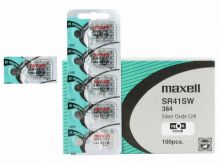 Maxell SR41SW 384 45mAh 1.55V Silver Oxide Button Cell Battery - Hologram Packaging - 1 Piece Tear Strip, Sold Individually