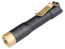 MecArmy PS14 Ti Titanium Neutral, Cool White Dual Color EDC Flashlight - 2 x CREE XPL-HD LEDs - 1200 Lumens - Uses 1 x 14500 (Included) or 1 x AA - Black and Gold or Sandblasted
