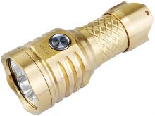 MecArmy PT16-BS Brass Ultra Bright Rechargeable Flashlight - 3 x CREE XP-G2 LEDs - 1200 Lumens - Uses 1 x 16340 (Included) or 1 x 18350 - Brass
