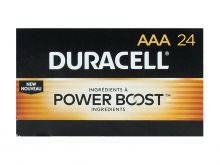 Duracell Coppertop Power Boost MN2400 (24PK) AAA Alkaline Button Top Batteries (MN2400BKD) - Made in the USA - Box of 24