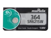 Murata SR621SW 364 23mAh 1.55V Silver Oxide Watch Battery - 1 Piece Tear Strip, Sold Individually