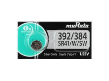 Murata 392 1.55V Silver Oxide Button Cell Battery (LR41 AG3. SR41, SR736, SB-B1, V36A) - 1 Piece Tear Strip, Sold Individually
