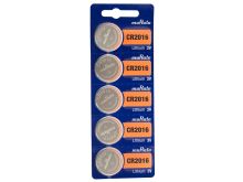 Murata CR2016 90mAh 3V Lithium Primary (LiMNO2) Coin Cell Batteries - 5-Piece Tear Strip