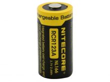 Nitecore NL166 RCR123A / 16340 650mAh 3.7V Protected Lithium Ion (Li-ion) Button Top Battery - Blister Pack