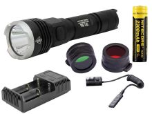 Nitecore P16-TAC Tactical LED Flashlight Hunting Kit with Choice of Gunmount, RSW1 Pressure Switch, Filters and I2 Charger - CREE XM-L2 U3 - 1000 Lumens - Uses 1 x 18650 (included) or 2 x CR123A