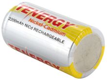 Tenergy 20300-1 Sub C 2200mAh 1.2V Nickel Cadmium (NiCd) Flat Top Battery with or without Tabs - Bulk