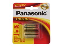 Panasonic CR123A (2PK) 1550mAh 3V Lithium (LiMnO2) Button Top Photo Batteries - 2 Piece Retail Card