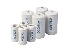 Panasonic Eneloop C and D Cell Spacer AA Battery Converters - 8 Pack