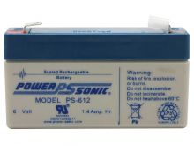 Power-Sonic PS-612 1.4AH 6V Rechargeable Sealed Lead Acid (SLA) Battery - F1 Terminal
