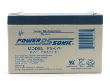Power-Sonic AGM General Purpose PS-670 7Ah 6V Rechargeable Sealed Lead Acid (SLA) Battery - F1 Terminal