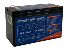 Power-Sonic PSL-SH-1260 6.2AH 12.8V Rechargeable High Rate Lithium Iron Phosphate (LiFePO4) Battery - F2 Terminals