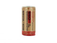 Powertac 16340 650mAh 3.7V Protected Lithium Ion (Li-ion) Button Top Battery