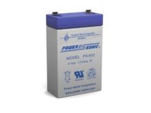 Power-Sonic PS-632 3.5AH 6V Rechargeable Sealed Lead Acid (SLA) Battery - F1 Terminal