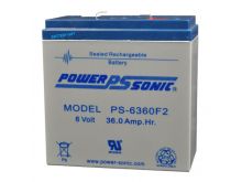 Power-Sonic PS-6360 36AH 6V Rechargeable Sealed Lead Acid (SLA) Battery - F2 Terminals