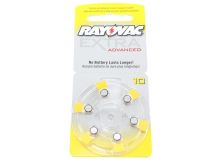 Rayovac R-10AE-60 MF (6PK) Size 10 1.45V Zinc Air Yellow Hearing Aid Battery - 6 Pack Retail Card