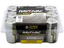 Rayovac Ultra Pro AL-D-12 Alkaline Button Top Batteries - 12 Pack (ALD-12PPJ)
