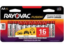 Rayovac Fusion 815-16SCT AA 1.5V Alkaline Button Top Batteries - 16 Piece Retail Card