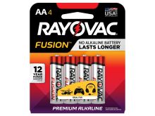 Rayovac Fusion 815-4T AA 1.5V Alkaline Button Top Batteries - 4 Piece Retail Card