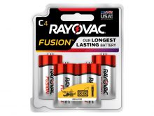 Rayovac Fusion 814-4T C-cell 1.5V Alkaline Button Top Batteries - 4 Piece Retail Card