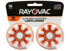 Rayovac 13-16 (16PK) Size 13 310mAh 1.45V Zinc Air Orange Hearing Aid Batteries - 16 Piece Retail Card