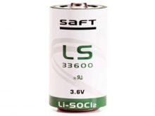 Saft LS-33600 D Size 17000mAh 3.6V Lithium Thionyl Chloride (LiSOCI2) Button Top Primary Battery - Bulk