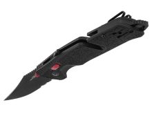 SOG Trident AT-XR Mk3 Partially Serrated Folding Knife - 3.7 Inch Blade, Clip Point, Partially Serrated Edge - Peg Box - Black