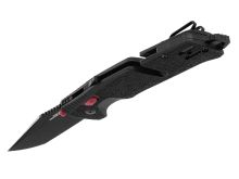 SOG Trident AT-XR Mk3 Tanto Folding Knife - 3.7 Inch Blade, Tanto, Straight Edge - Peg Box - Black and Red