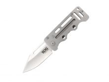 SOG Cash Card Folding Knife - 2.75-inch Straight Edge, Clip Point - Silver, Satin Finish - Clam Pack (EZ1-CP)