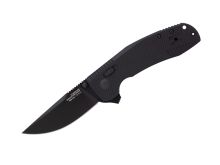 SOG SOG-TAC XR Folding Knife - 3.4 Inch Clip Point Blade - Blackout or OD Green - Peg Box