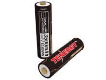 Tenergy 31779 18650 3500mAh 3.6V Protected Lithium Ion (Li-ion) Button Top Battery with Built-In Micro USB Charge Port - 2-Pack Plastic Box